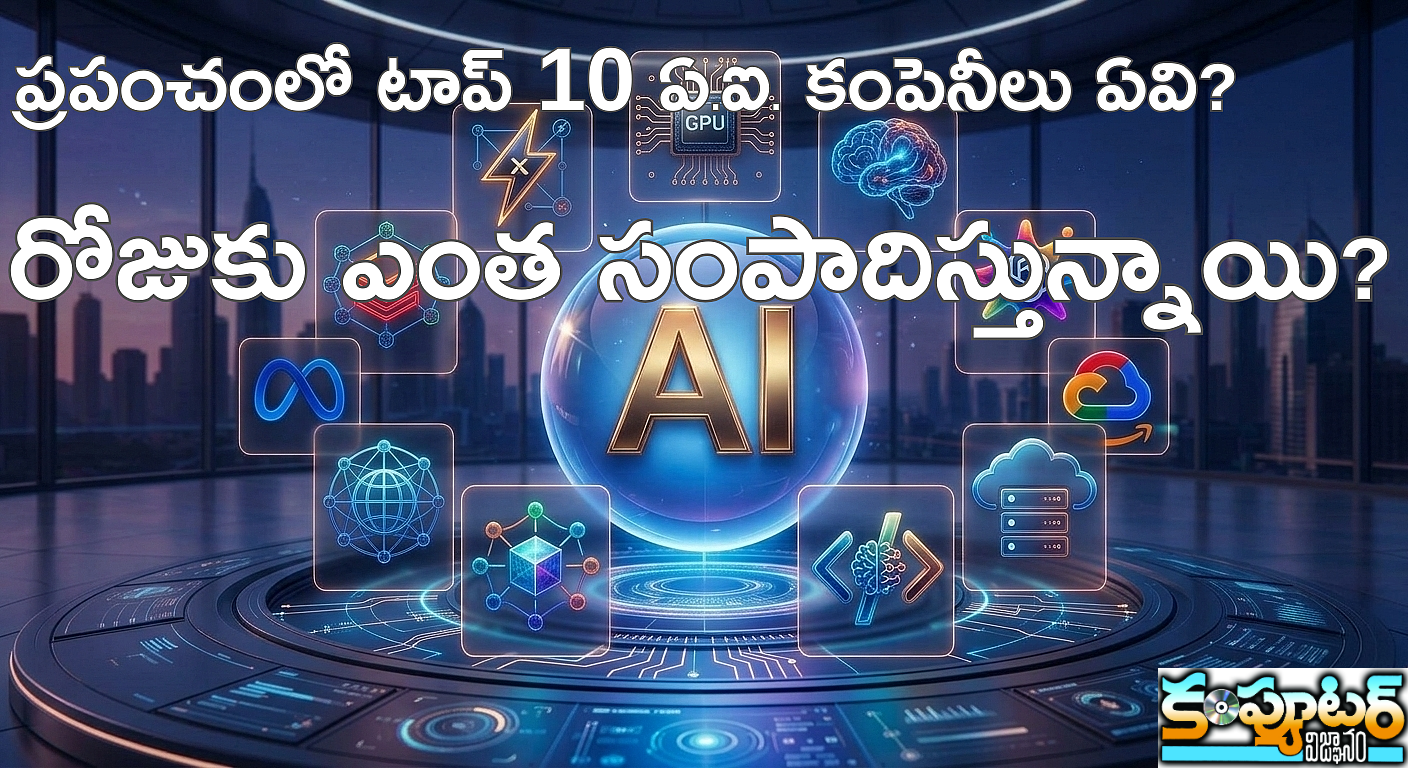ప్రపంచంలో టాప్ 10 ఏ.ఐ. కంపెనీలు ఏవి? రోజుకు ఎంత సంపాదిస్తున్నాయి?