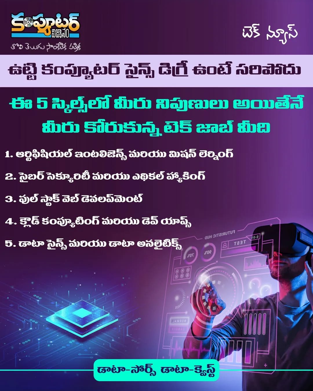 పుట్టి కంప్యూటర్ సైన్స్ డిగ్రీ ఉంటే సరిపోదు