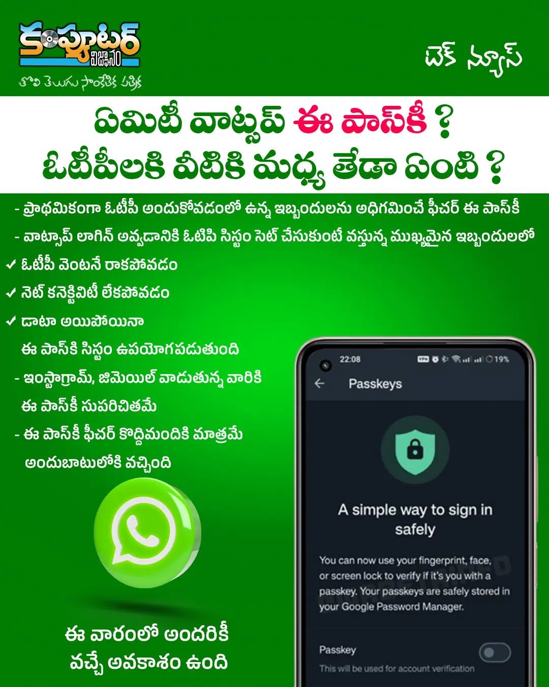 ఏమిటి ఈ వాట్సప్ పాస్ కీ?
