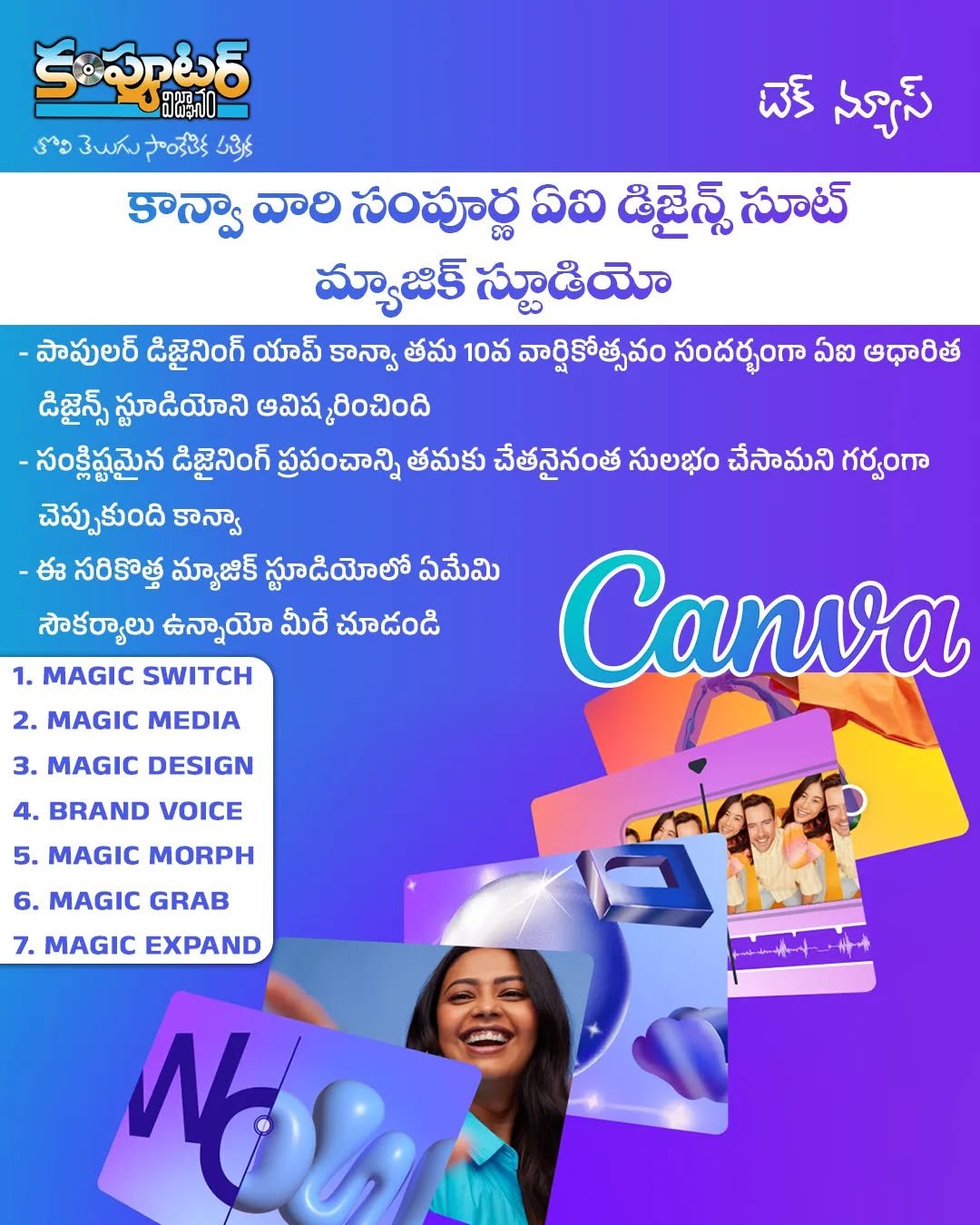 కాన్వా వారి ఏఐ సూట్ - మ్యాజిక్ స్టూడియో