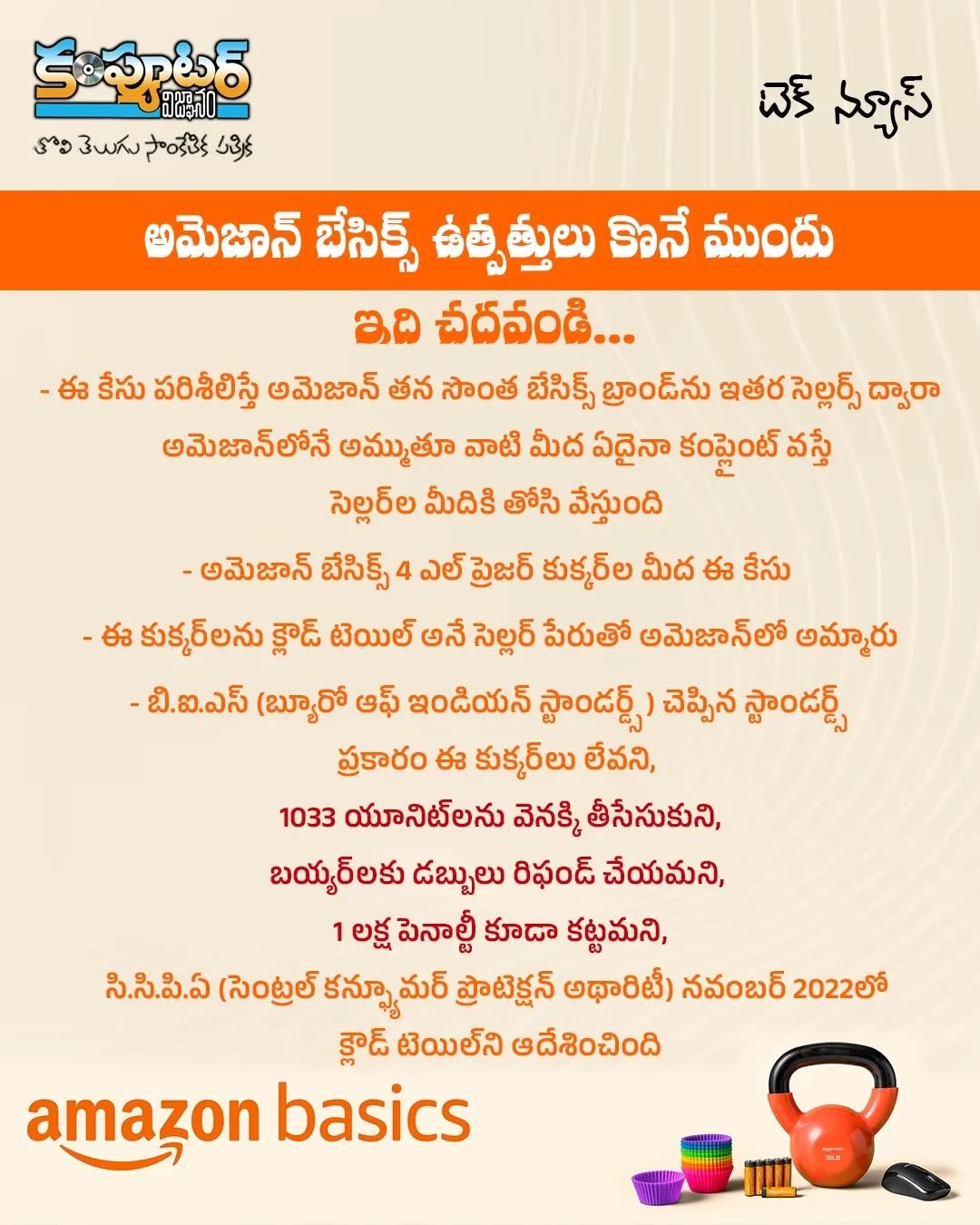 అమెజాన్ బేసిక్స్ ప్రొడక్ట్స్ కొనేముందు